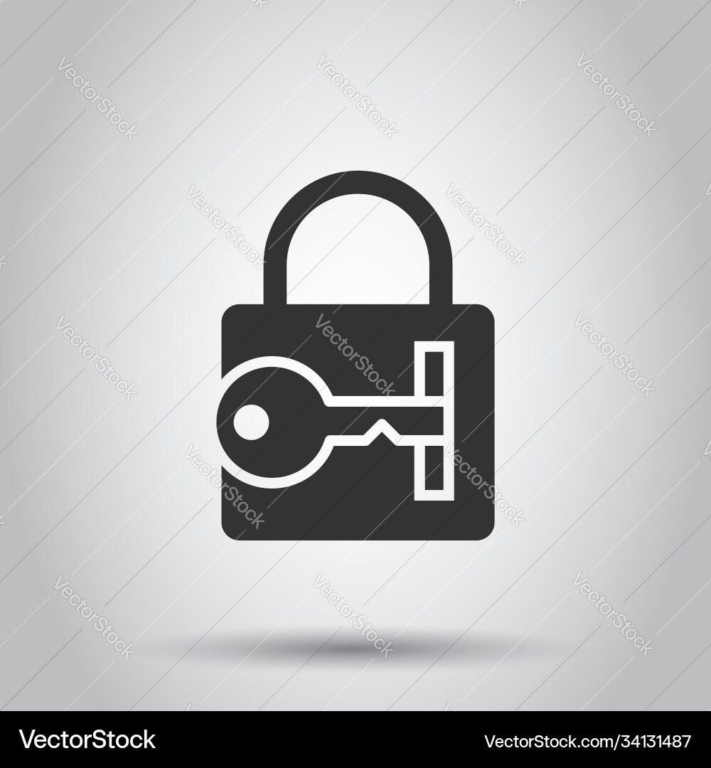 Locker icon in flat style padlock password Vector Image