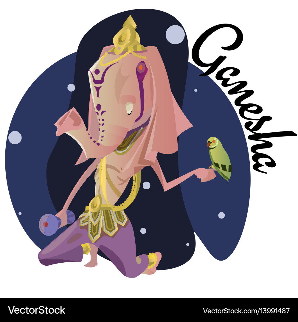 Lord ganesha indian god meditate in space Lord ganesha indian god meditate in space vector image