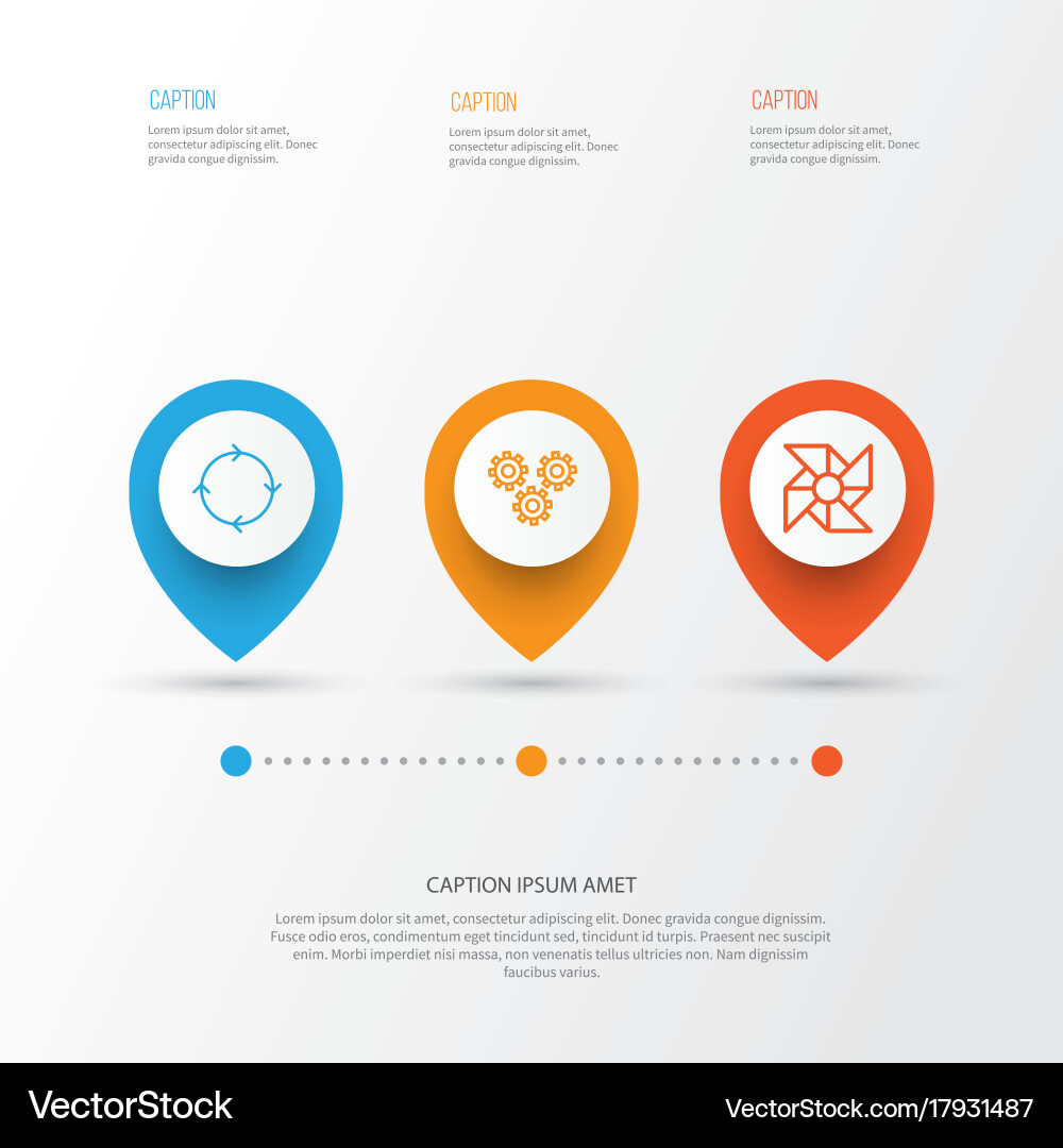 Machine icons set collection of recurring program vector image