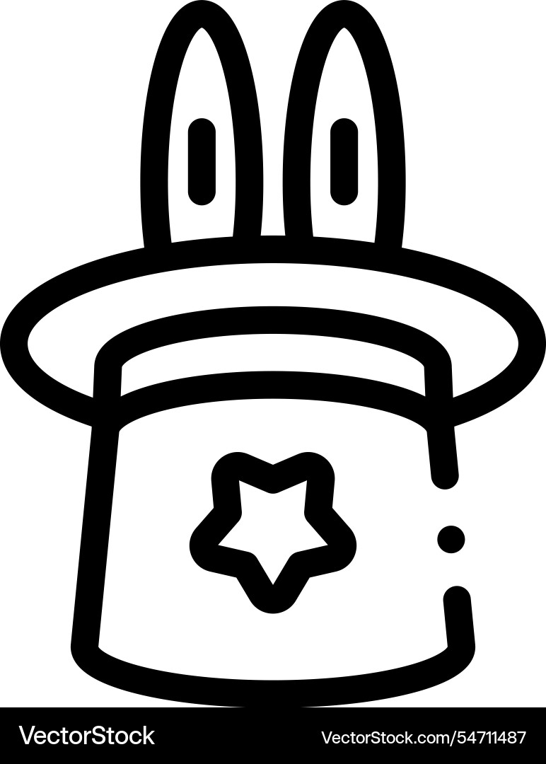 Magic hat icon thin linear style design isolated Magic hat icon thin linear style design isolated vector image