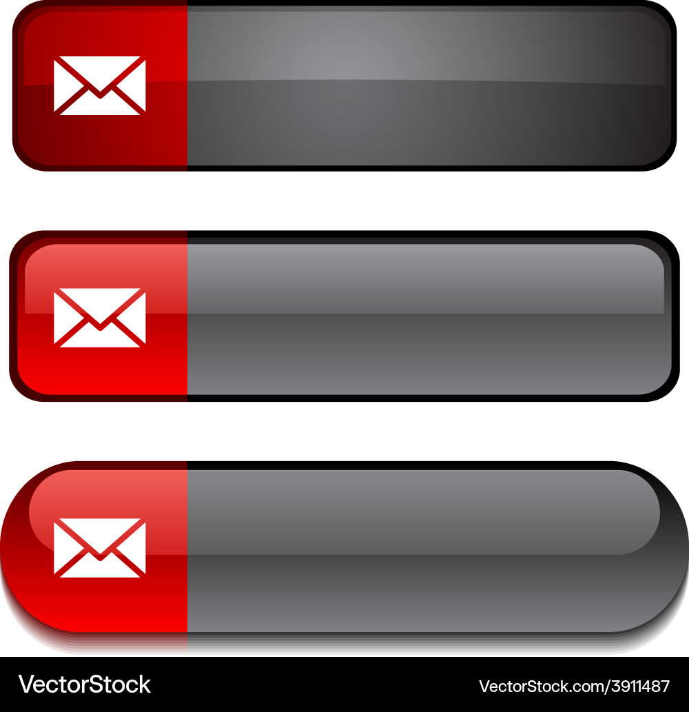 Mail button set vector image