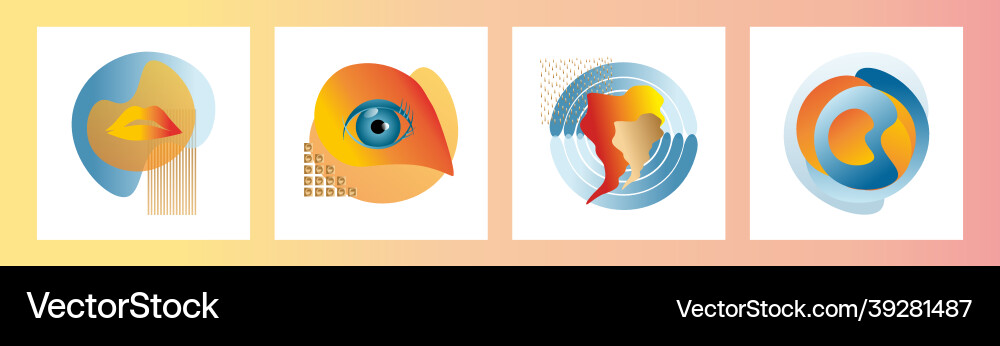 Modern set of abstract gradient compositions vector image