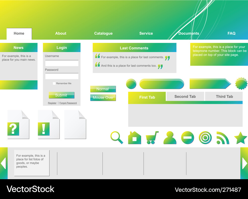 Modern Web Form Template Vector Image