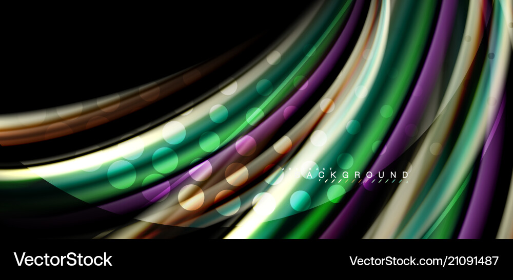 Multicolored wave lines on black background design Multicolored wave lines on black background design vector image