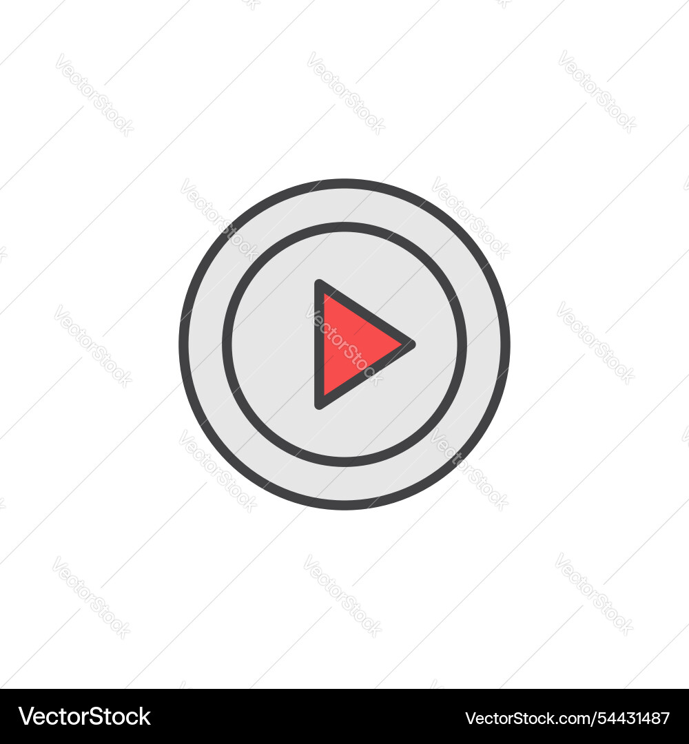 Play button icon in colored version Vector Image