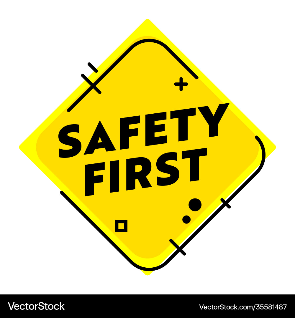 Safety first creative banner danger surveillance vector image