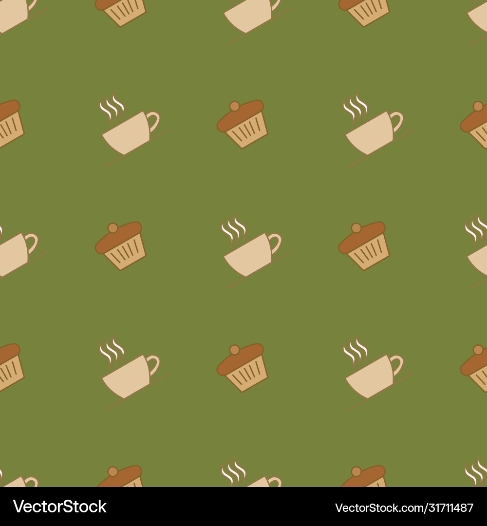 Seamless pattern with simple icons cake Vector Image
