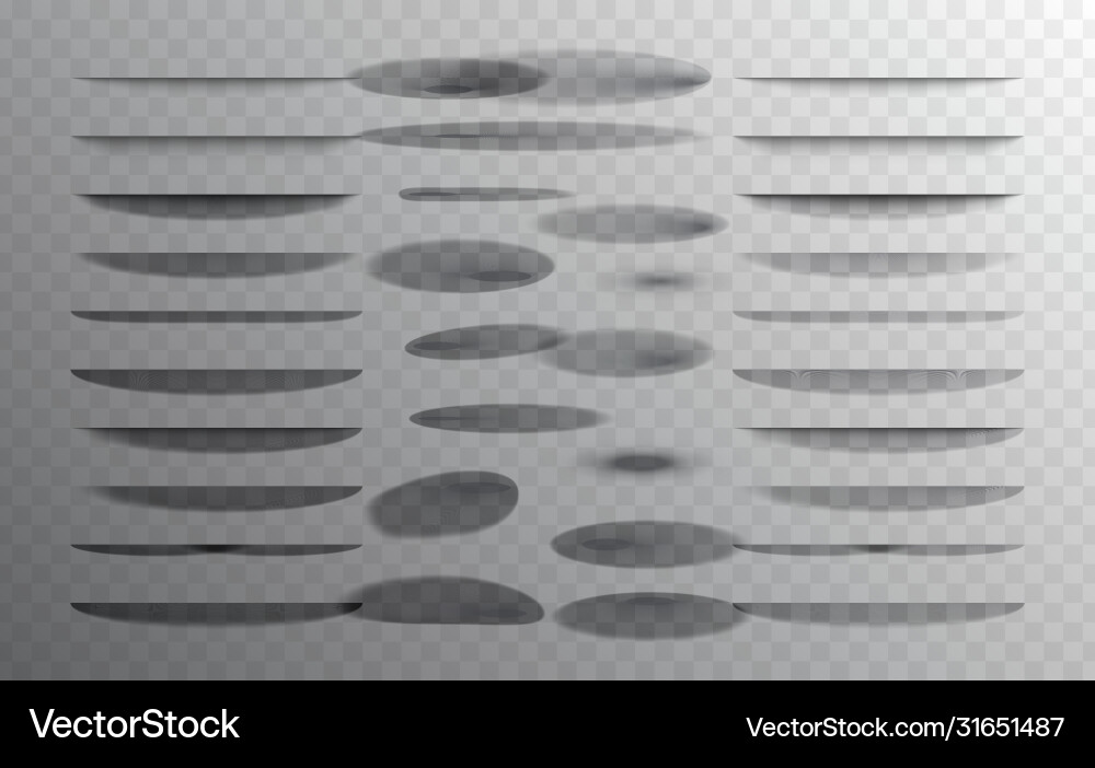 Set transparent shadow with soft edges Set transparent shadow with soft edges vector image