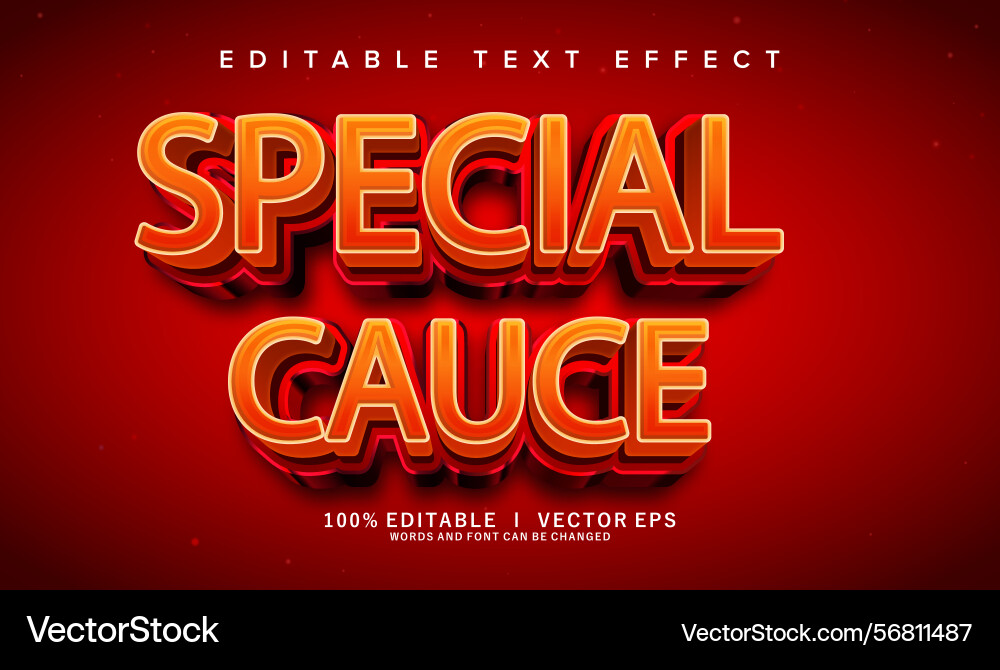 Special cauce text effect with modern style Vector Image