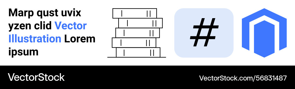 Stack of books metadata tag symbol and abstract Vector Image