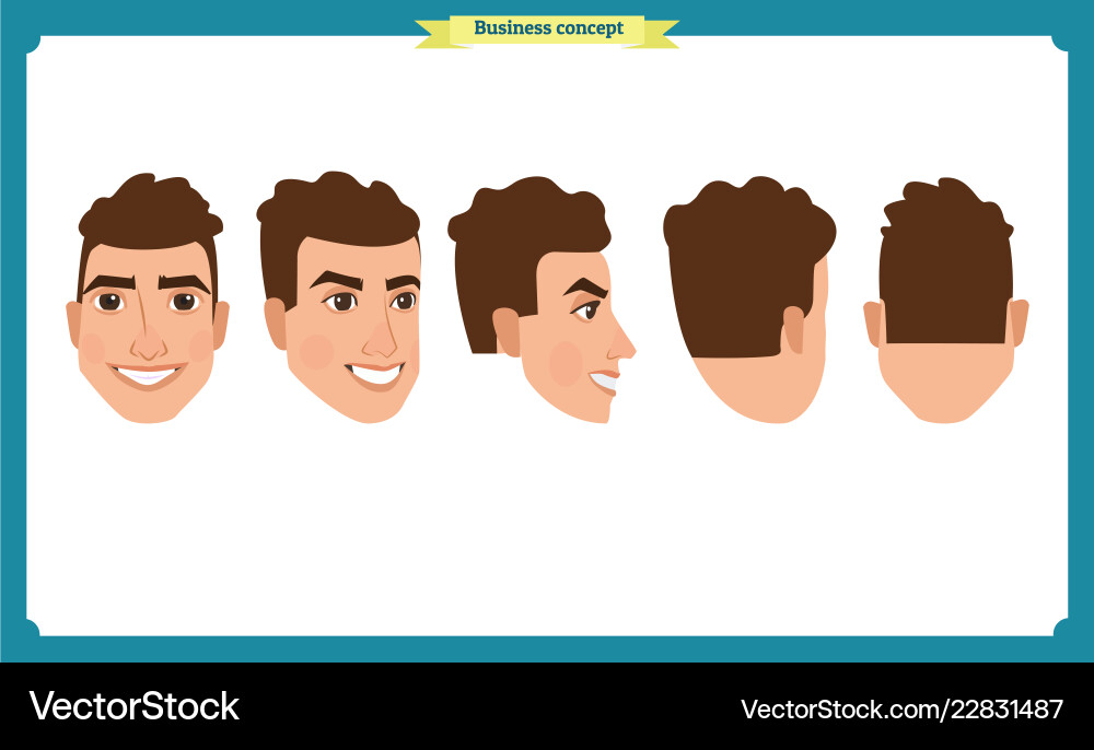 Working people business man avatar iconsflat Working people business man avatar iconsflat vector image