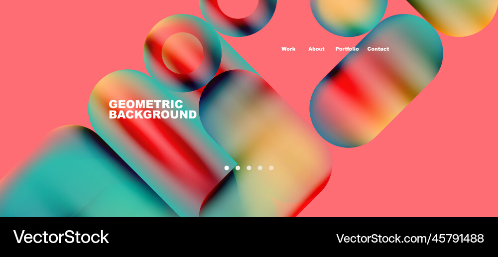 Abstract circles and round shapes landing page Vector Image
