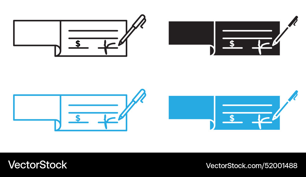 Banking process icon for check signing Banking process icon for check signing vector image