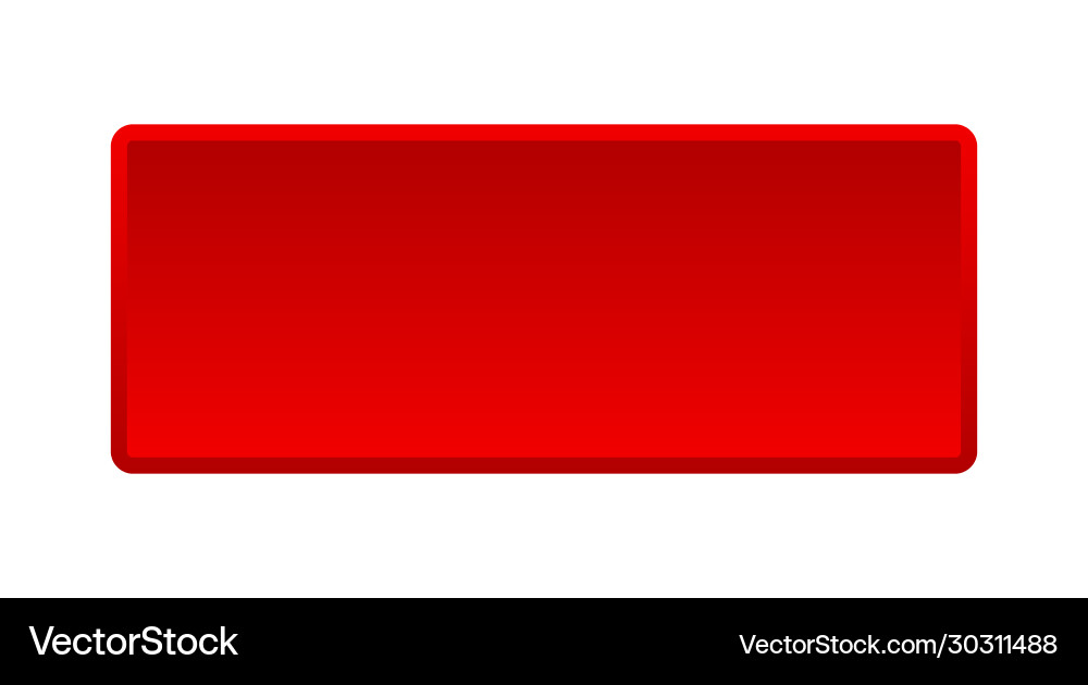 Blank button square red push Vector Image