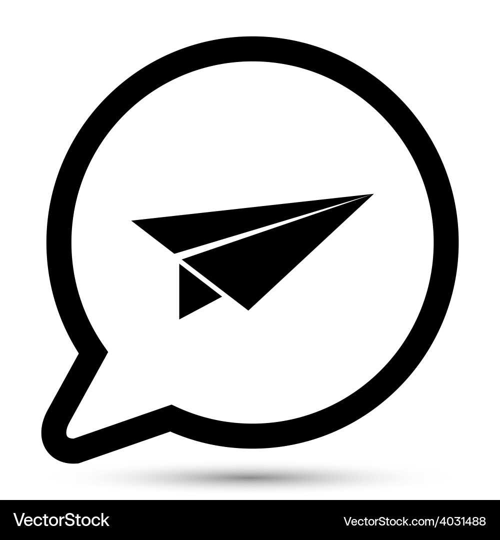 Bubble with folder paper plane icon vector image