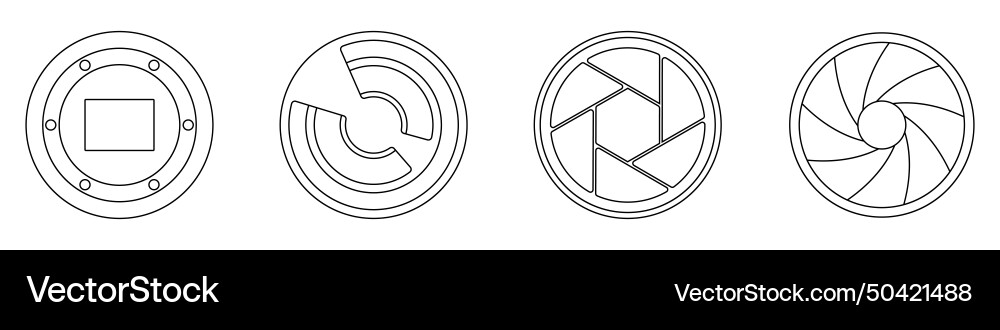Camera shutter icon matrix Vector Image