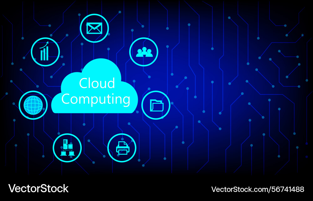 Cloud computing technology with icons Cloud computing technology with icons vector image