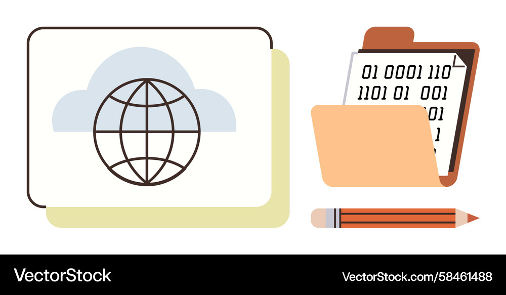Cloud Storage & Data Management Vector Image