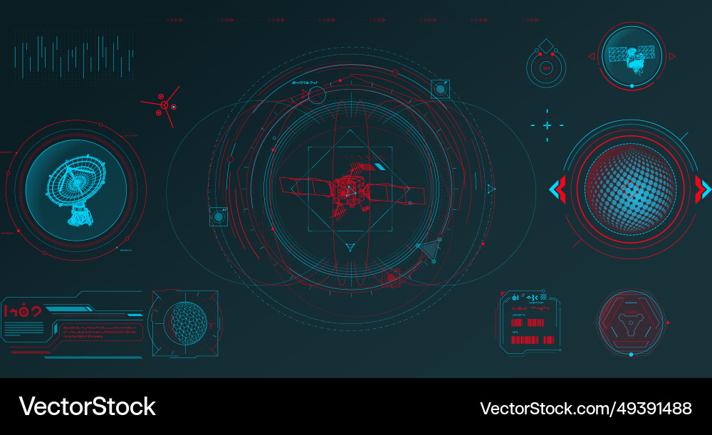 Data elements for sci-fi interface Data elements for sci-fi interface vector image