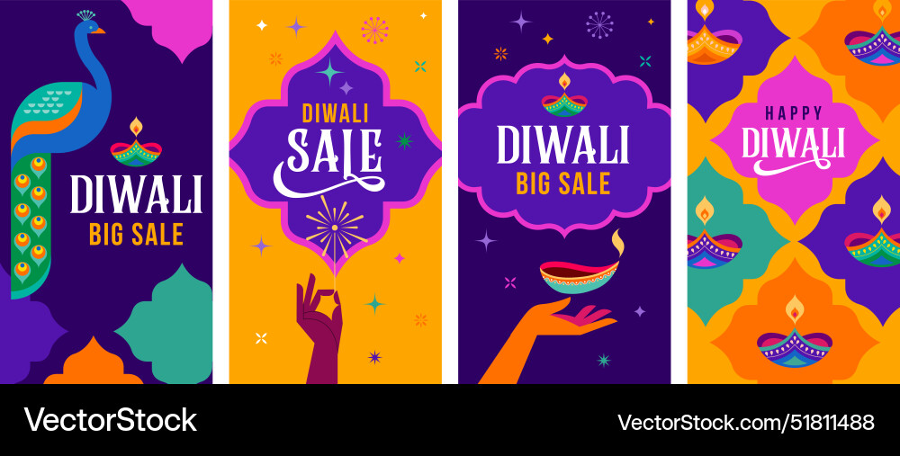 Diwali festival poster sale banner Diwali festival poster sale banner vector image