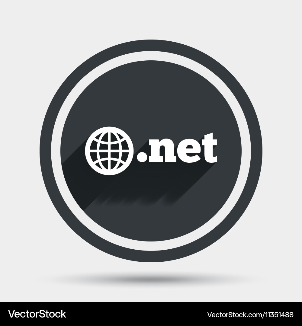 Domain net sign icon top-level internet Vector Image