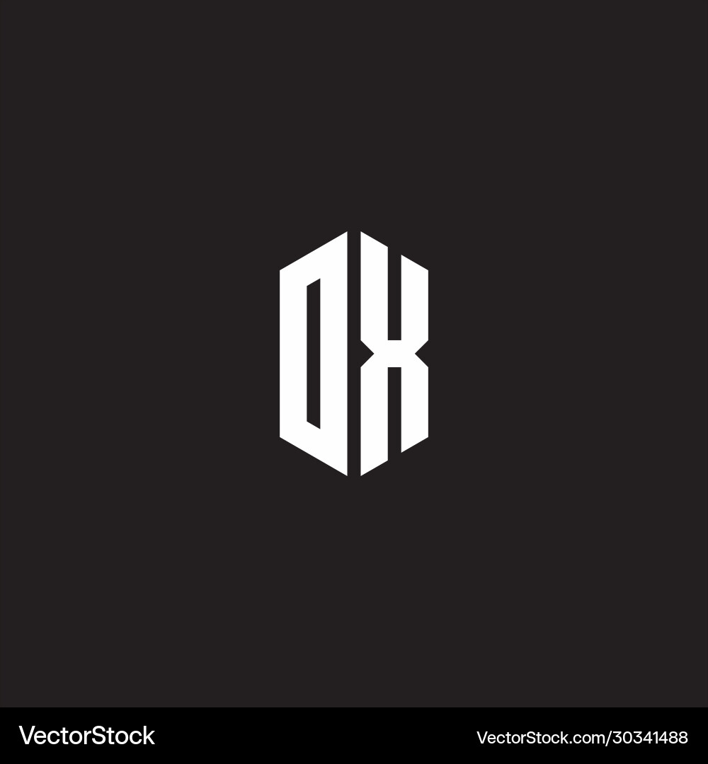 Dx logo monogram with hexagon shape style design vector image