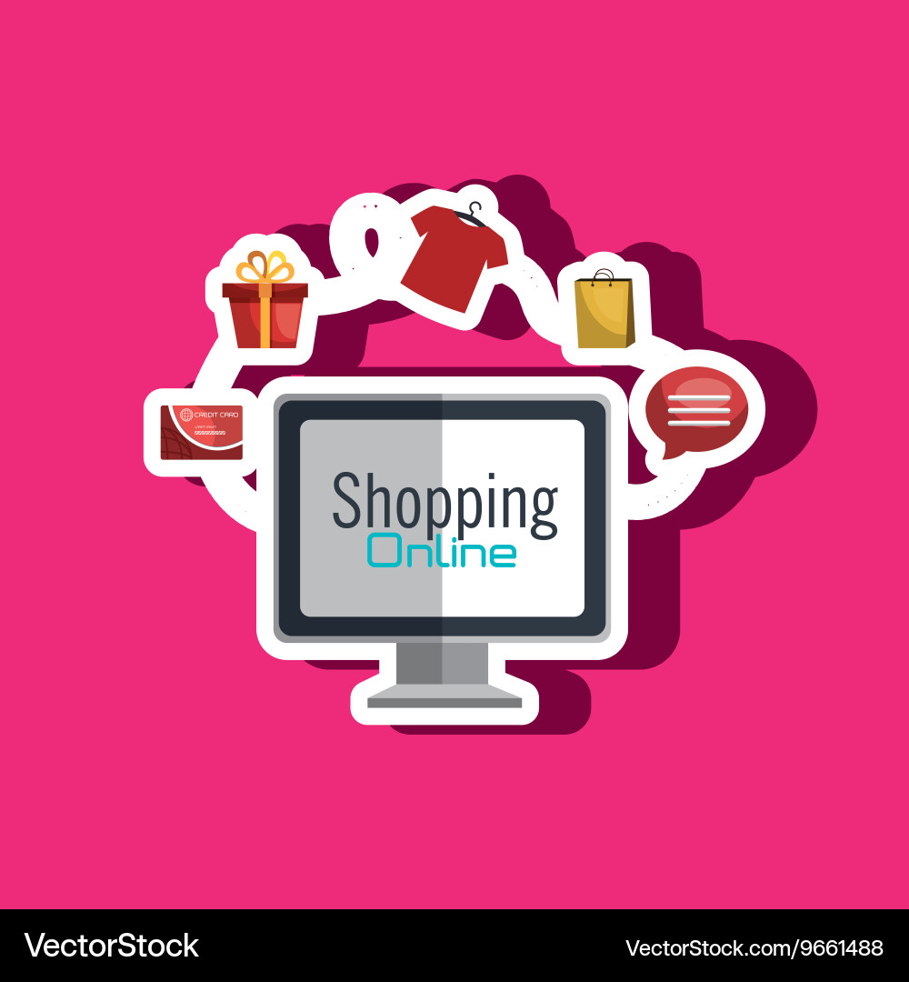 E-commerce from computer isolated icon design Vector Image