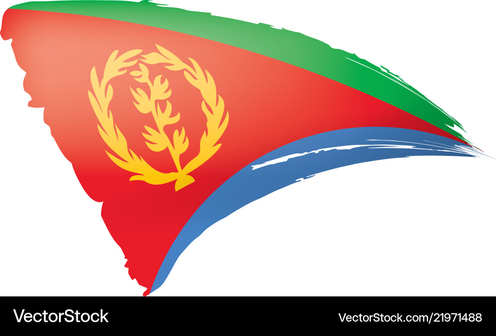 Eritrea flag on a white Eritrea flag on a white vector image