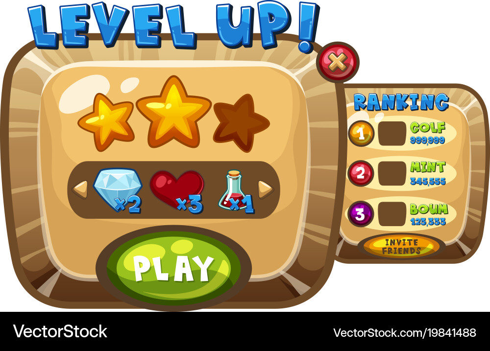 Game background template for level up page vector image