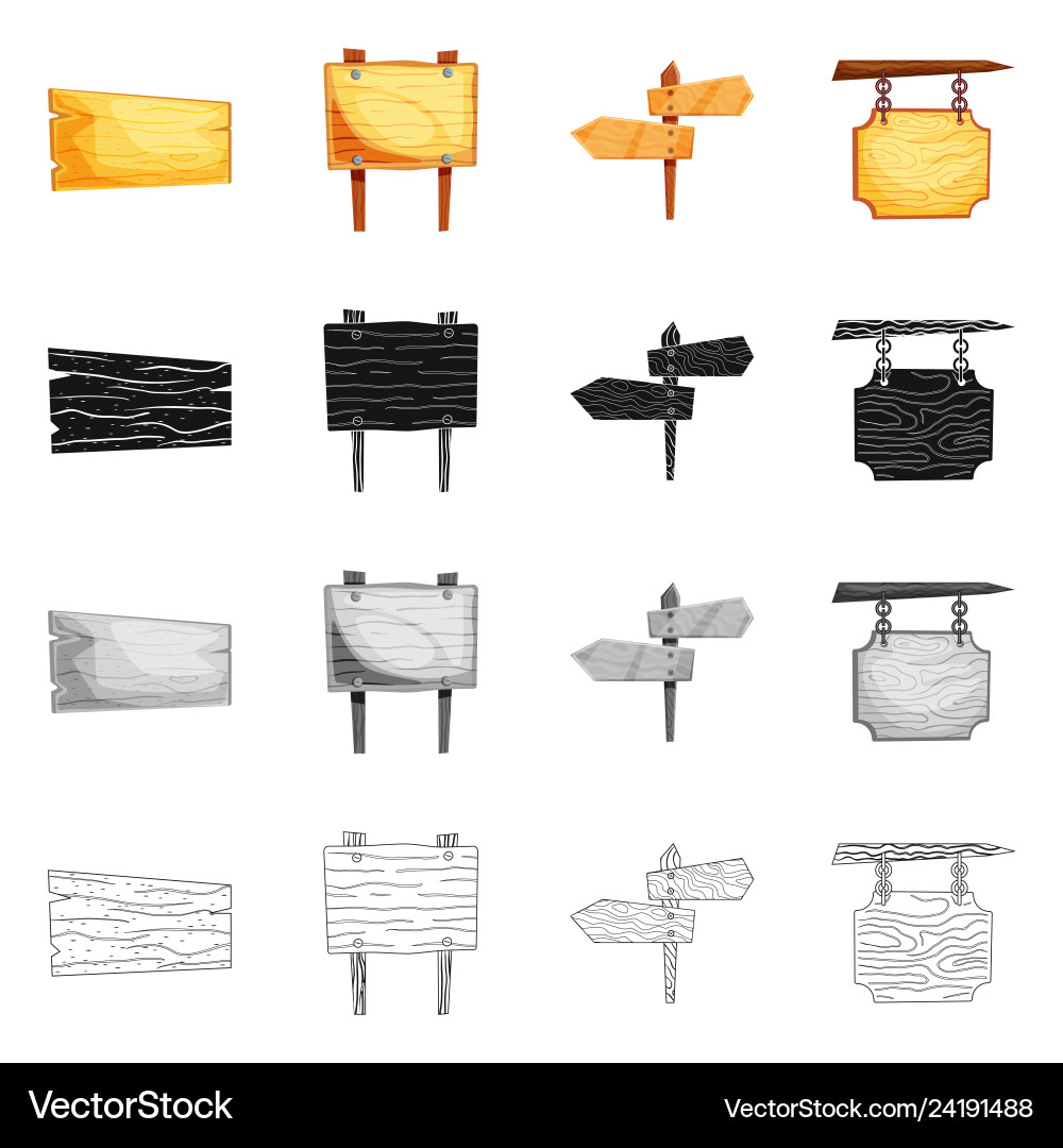 Isolated object of raw and forest icon set vector image