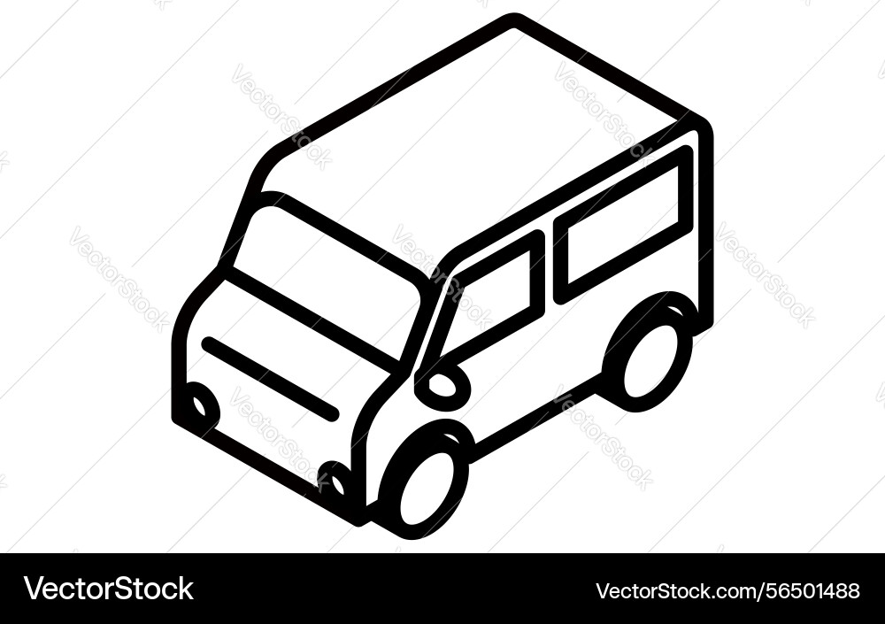 Isometric of a light wagon with simple line Vector Image