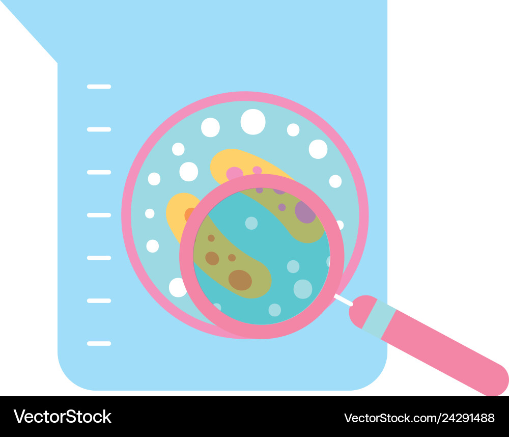 Laboratory flask test science bacteria magnifying Laboratory flask test science bacteria magnifying Vector Image