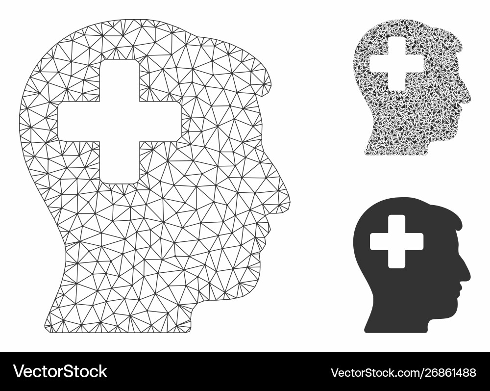 Plus man head mesh 2d model and triangle Plus man head mesh 2d model and triangle Vector Image