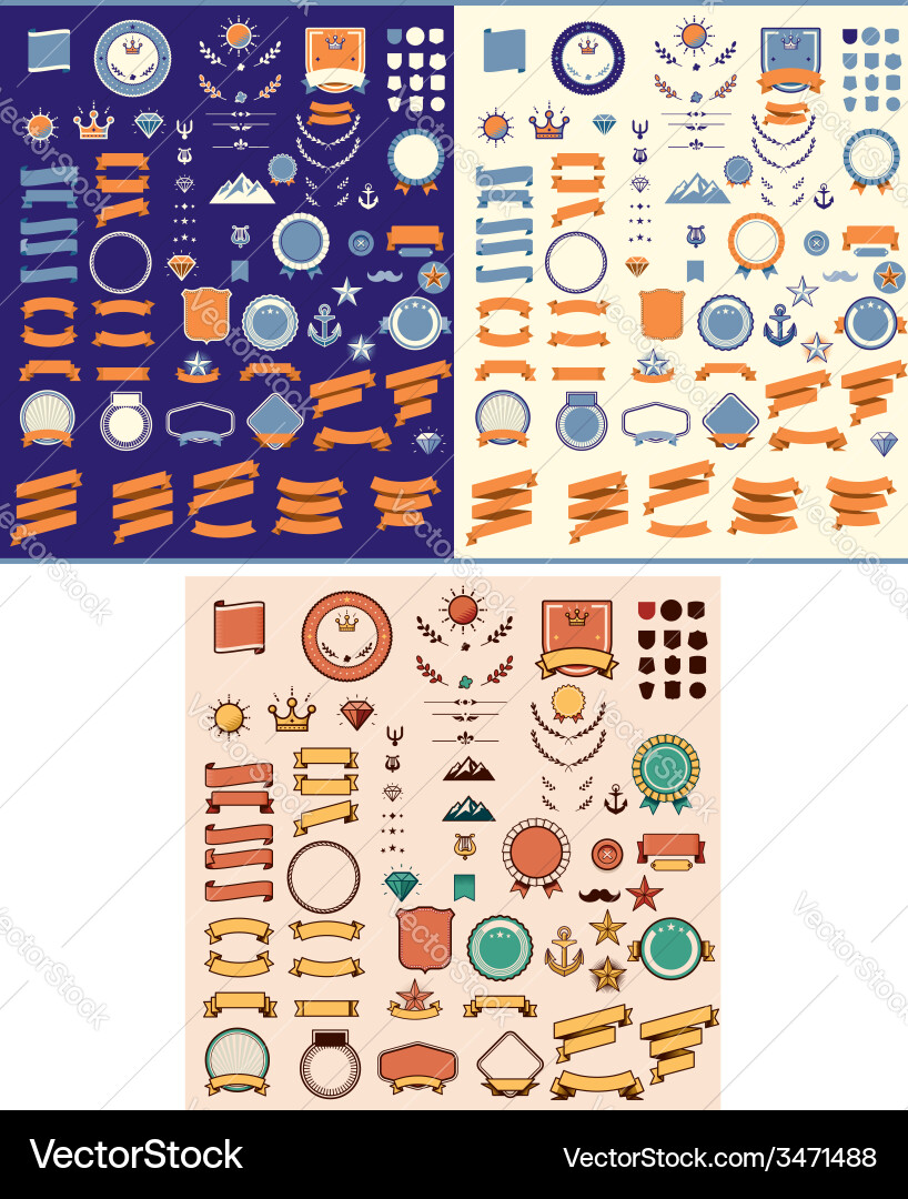 Retro Celebration Elements Vector Image