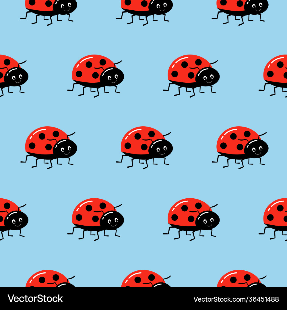 Seamless background with ladybug Seamless background with ladybug vector image