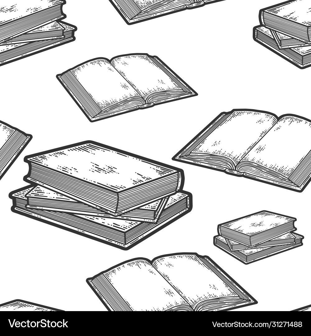 Seamless pattern set three books are stacked Seamless pattern set three books are stacked Vector Image