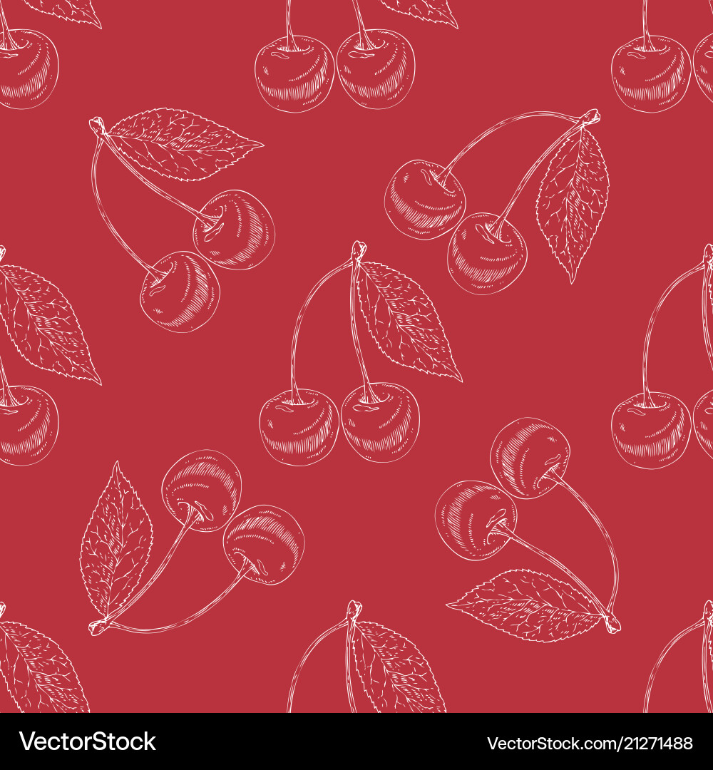 Seamless pattern with cherry Seamless pattern with cherry vector image