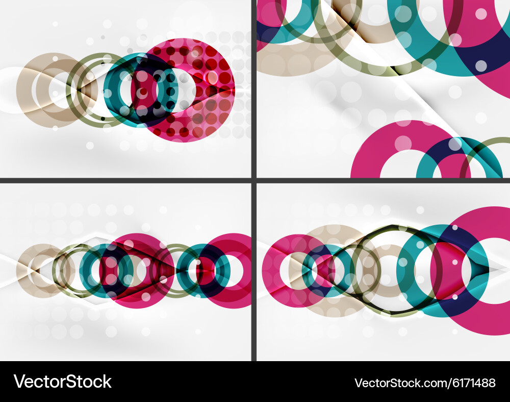 Set of circle shape design abstract backgrounds Vector Image