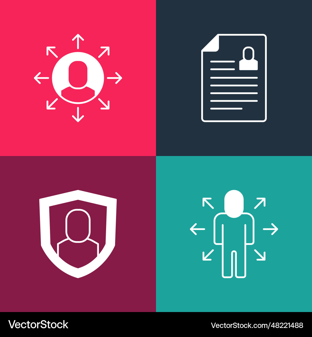 Set pop art multitasking manager working user Vector Image