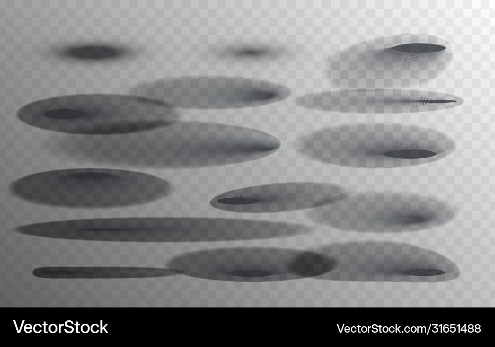 Set transparent shadow with soft edges Set transparent shadow with soft edges vector image