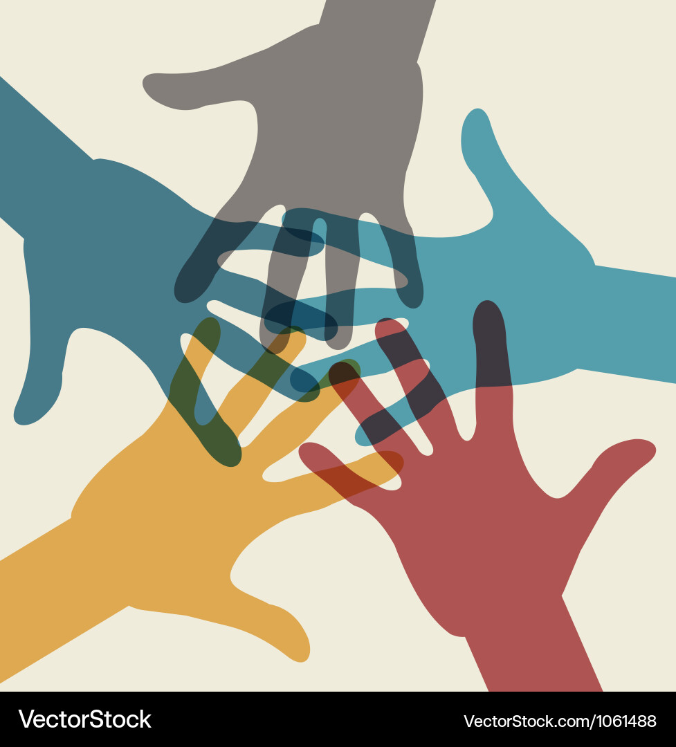 Team Collaboration Hands Royalty Free Vector Image