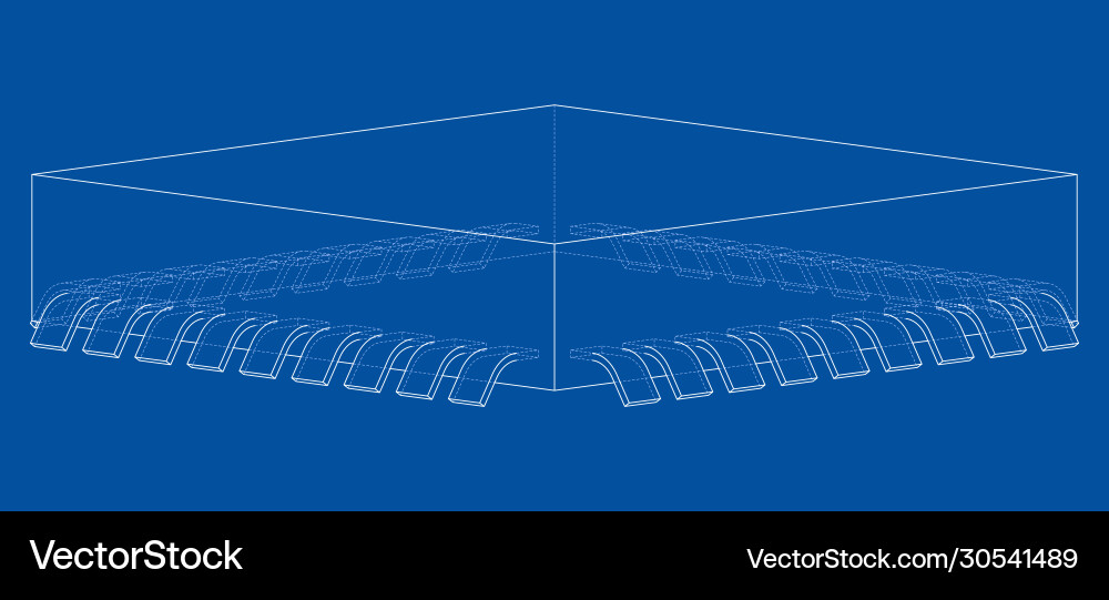 3d Mikrochip Rendering 3d Mikrochip Rendering vektorbild