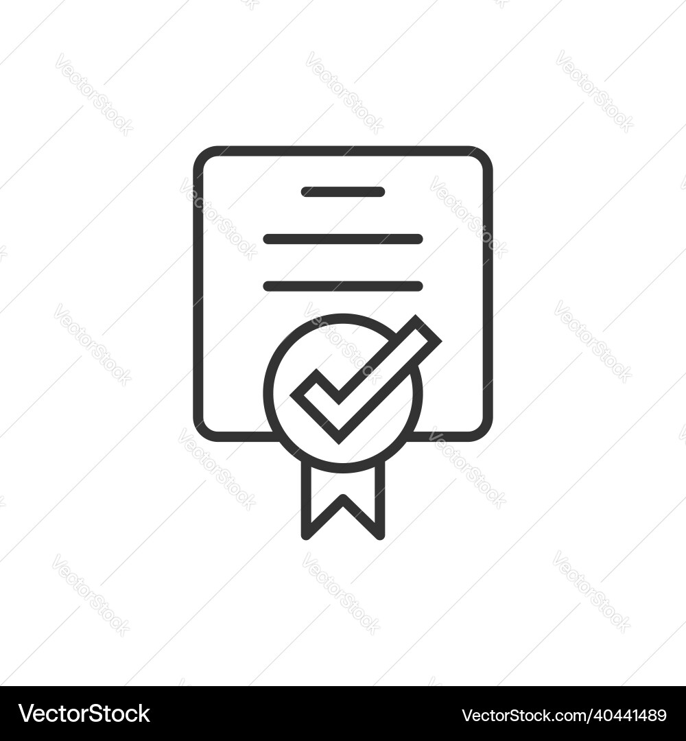 Approve certificate icon in flat style document Approve certificate icon in flat style document Vector Image