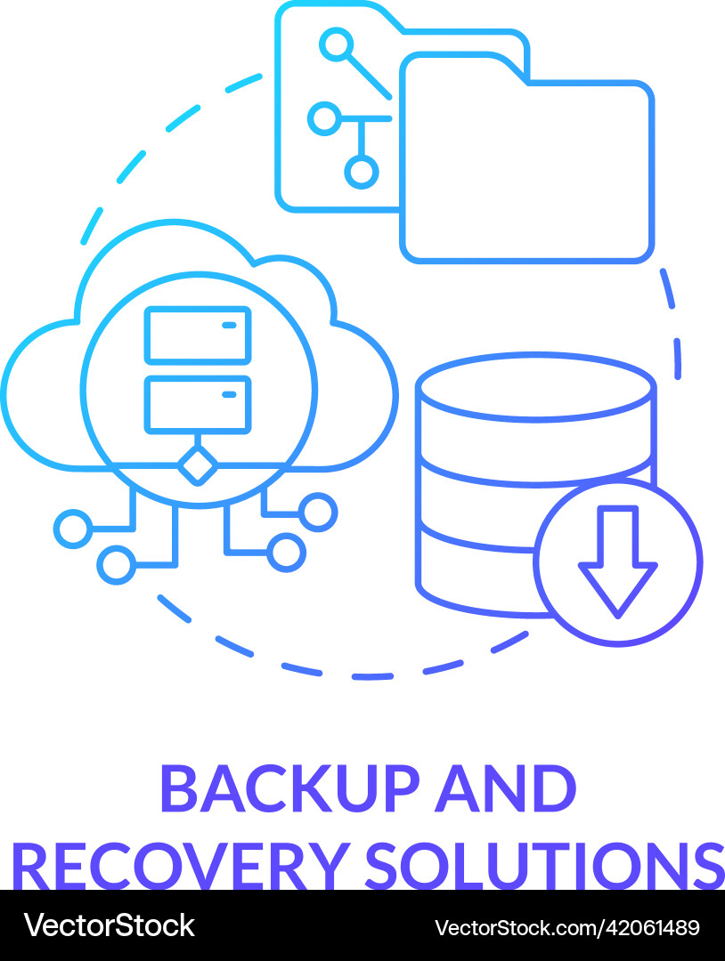 Backup- und Recovery-Lösungen blauer Gradient Backup- und Recovery-Lösungen blauer Gradient vektorbild