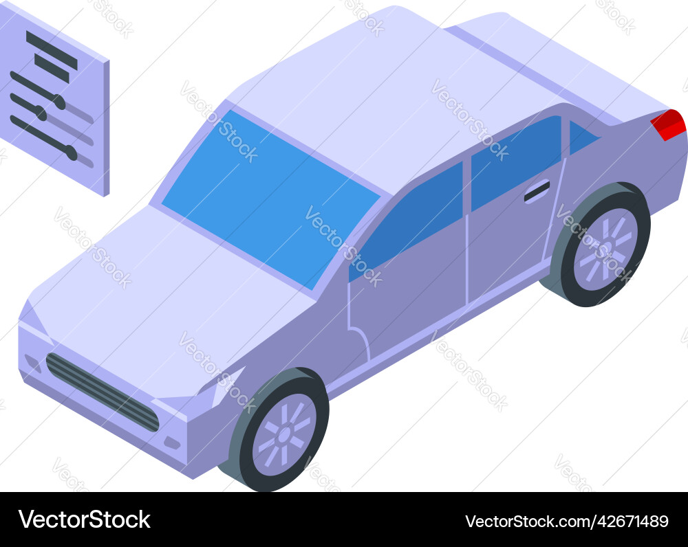 Car coding icon isometric software code Car coding icon isometric software code vector image