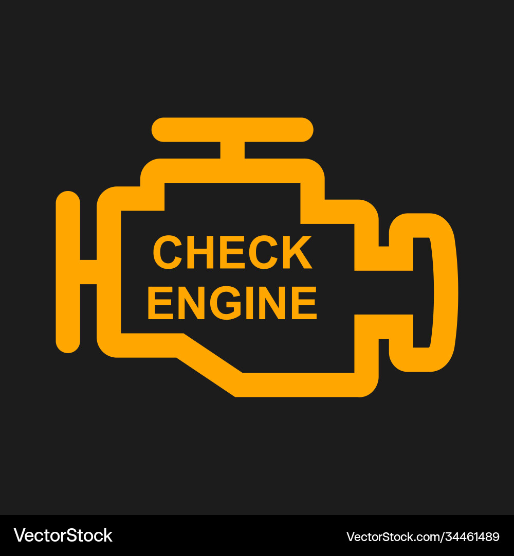 Check Engine Warning Symbol Vector Image
