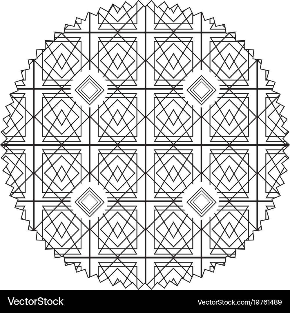 Circle with pattern graphic shapes background Vector Image