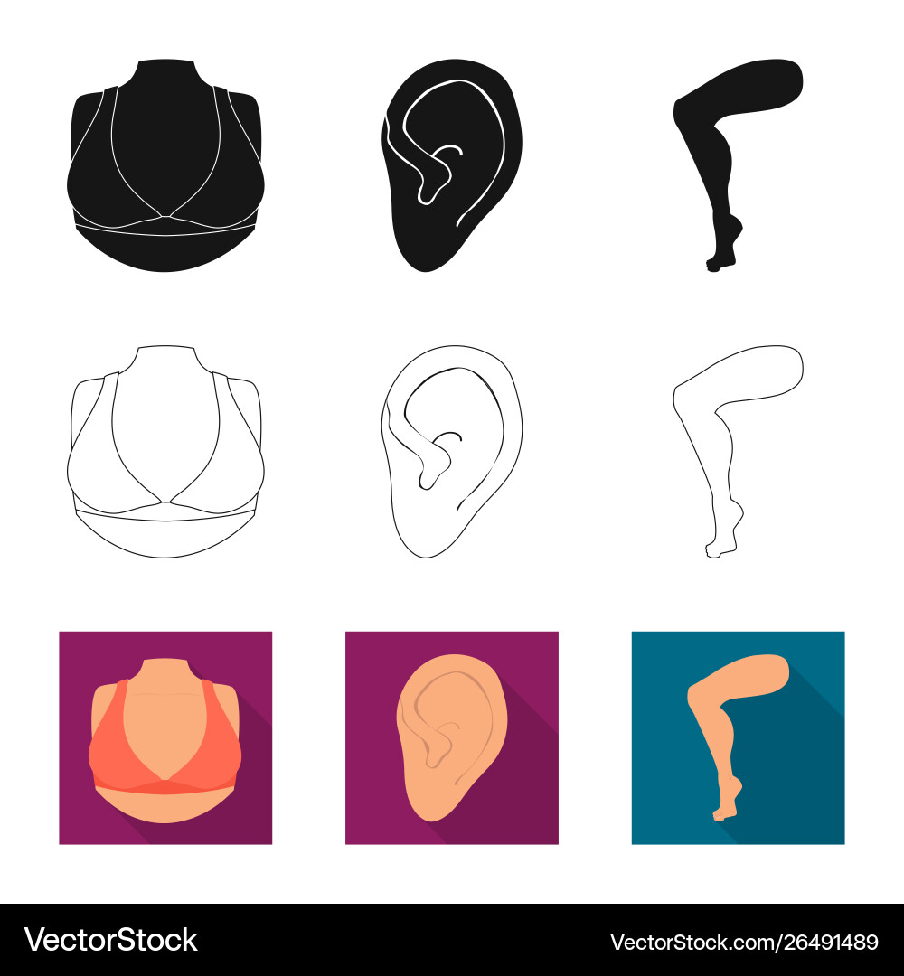 Design body and part sign set vector image