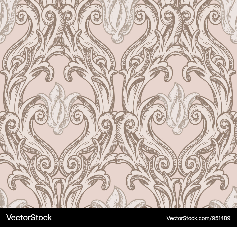 Elegant Floral Scroll Pattern vector image