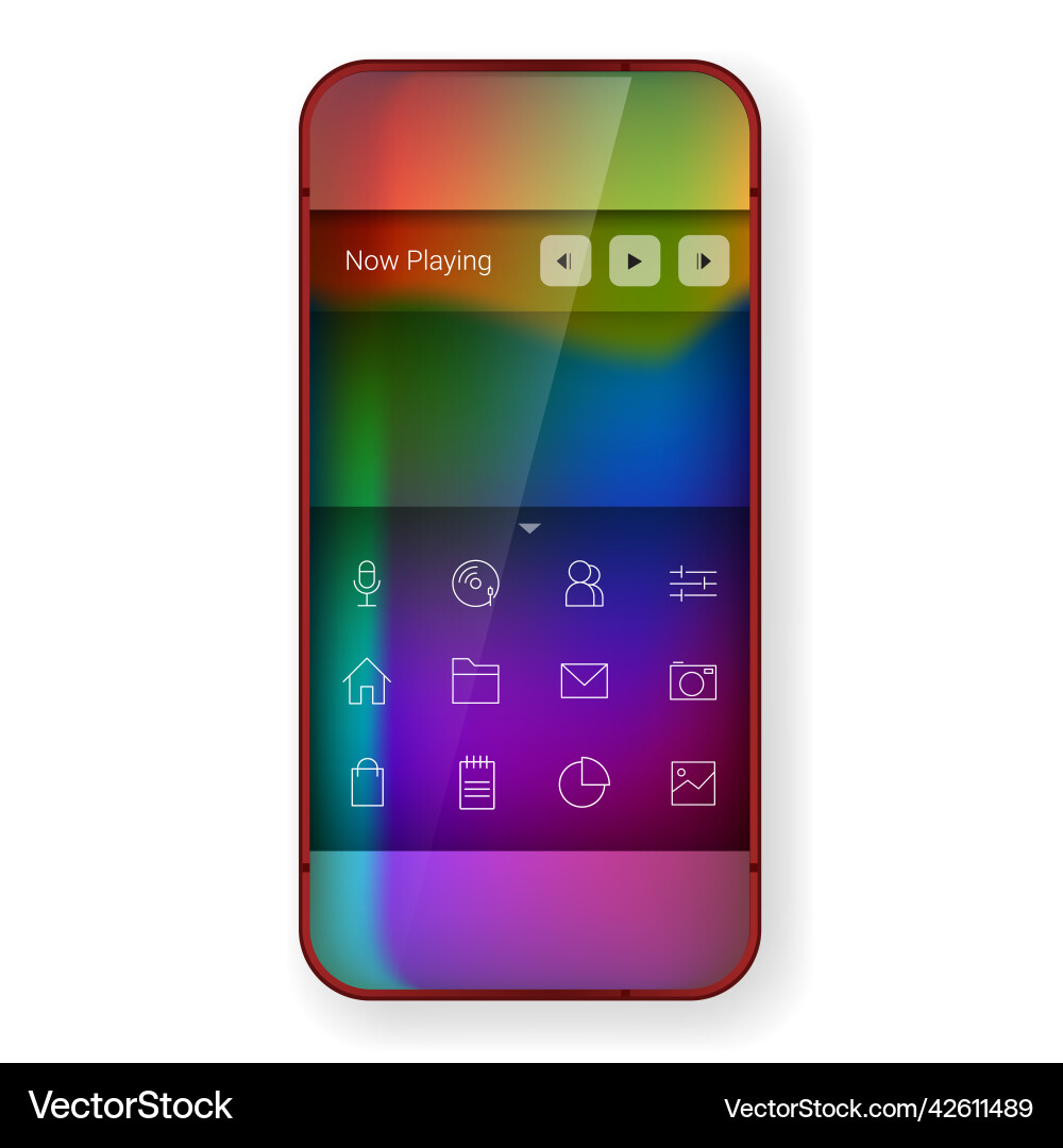 Home screen layout mobile app ui rainbow Vector Image